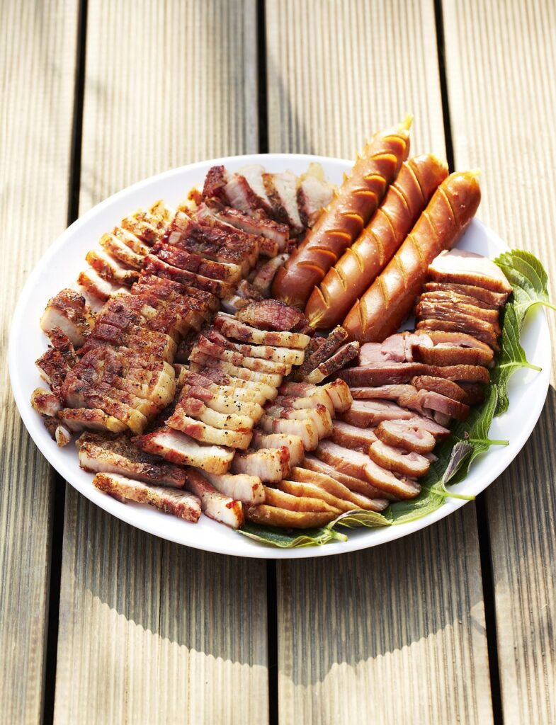 pork belly, sausage, duck bbq, pork belly, sausage, sausage, sausage, sausage, sausage
